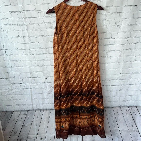 Coldwater Creek orange & brown cheetah print dress size S - Picture 8 of 10